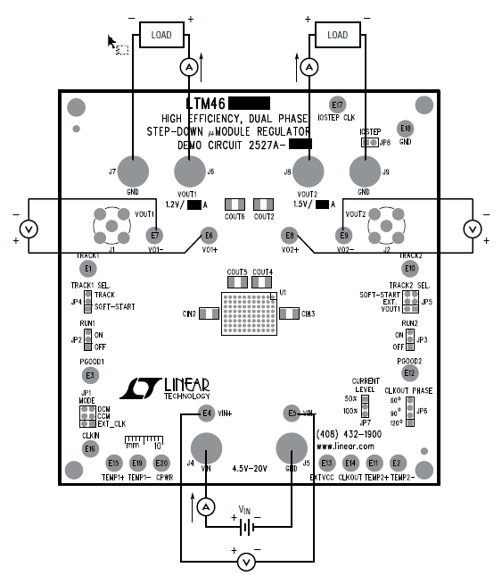 Chart - Analog Devices Inc. DC2527A-B DemoBoard for LTM4646 μModule Regulator